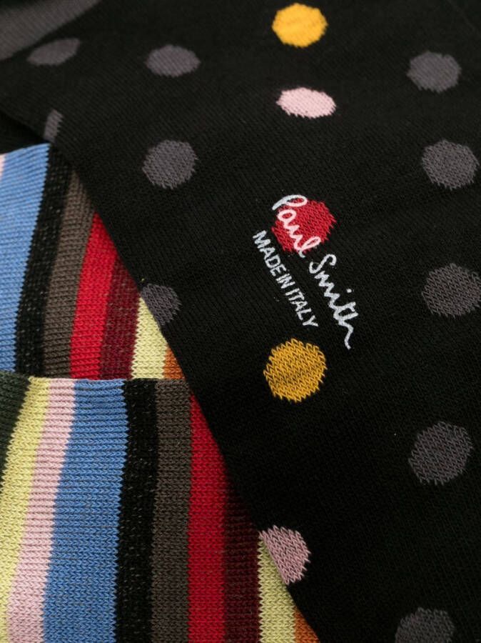 Paul Smith Drie paar sokken met patroon Zwart