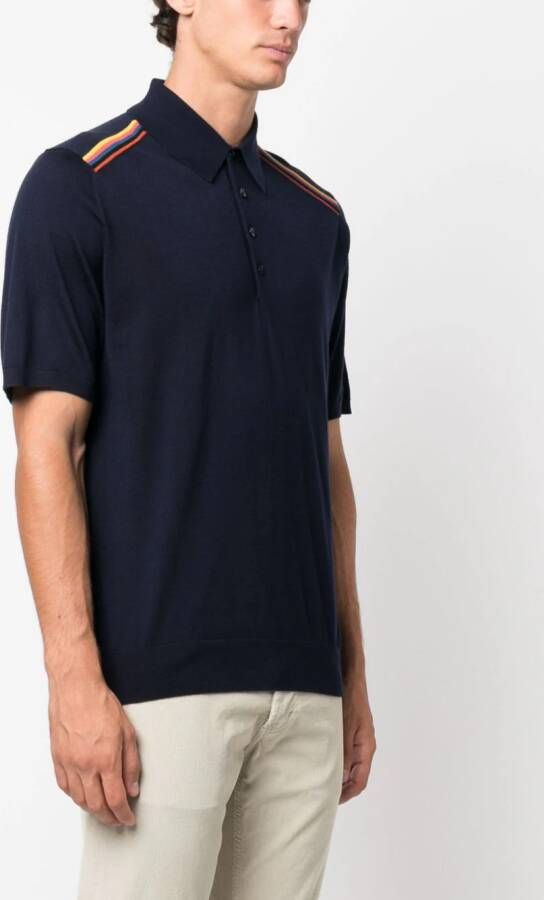 Paul Smith Poloshirt met gestreept detail Blauw