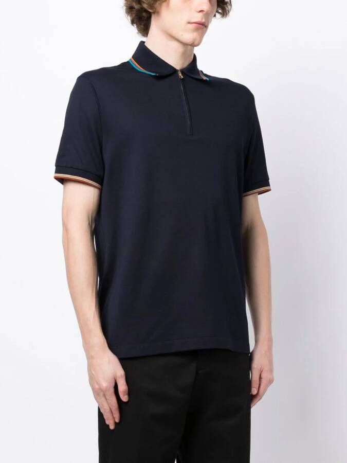 Paul Smith Poloshirt met regenboogstreep Blauw