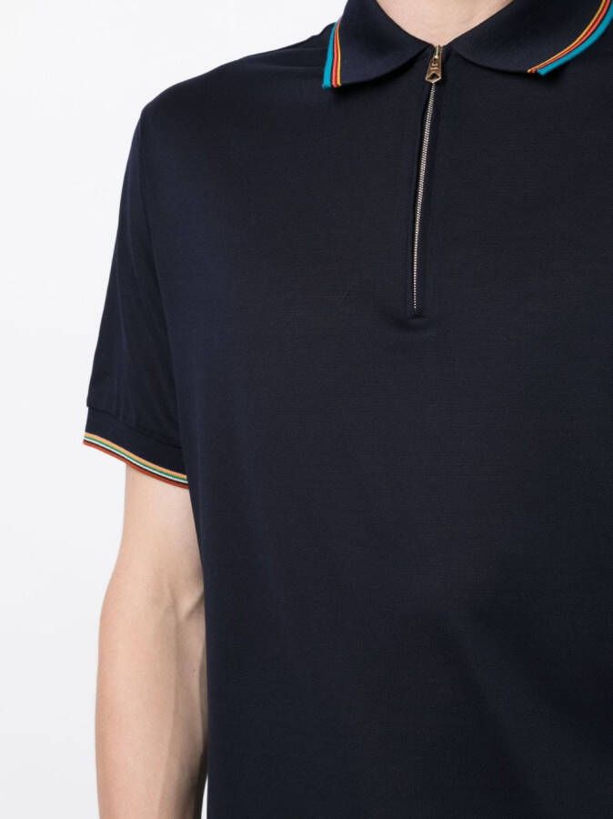 Paul Smith Poloshirt met regenboogstreep Blauw