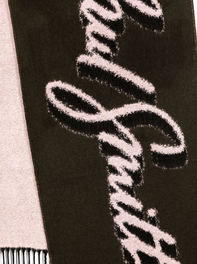 Paul Smith Sjaal met logo jacquard Groen