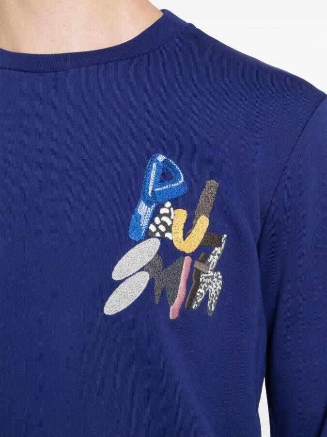 Paul Smith Sweater met geborduurd logo Blauw