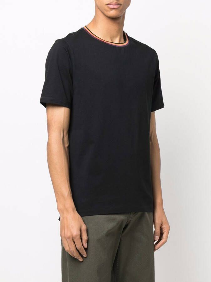 Paul Smith T-shirt met gestreepte afwerking Zwart
