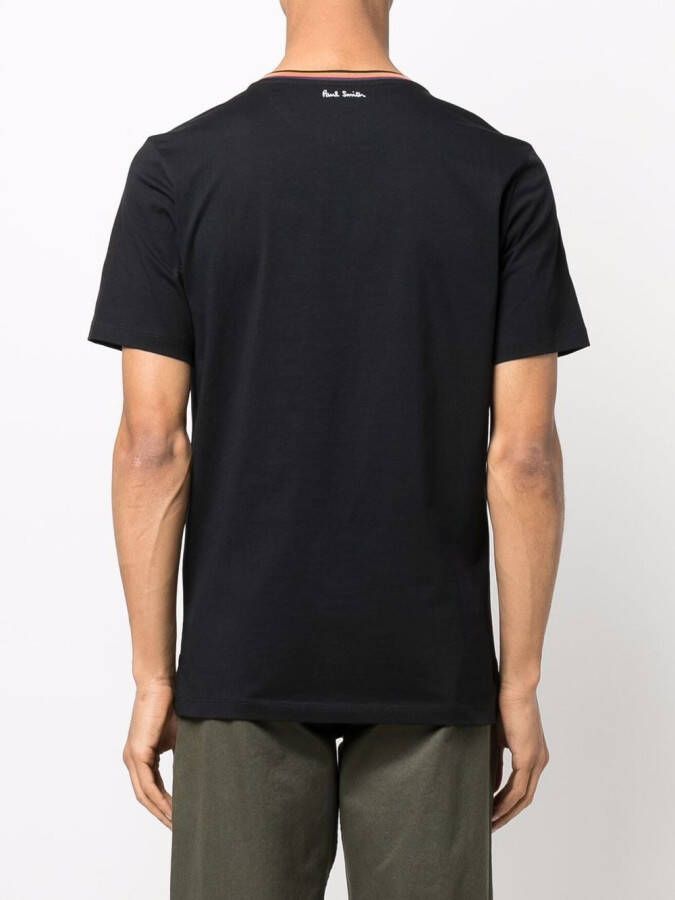 Paul Smith T-shirt met gestreepte afwerking Zwart