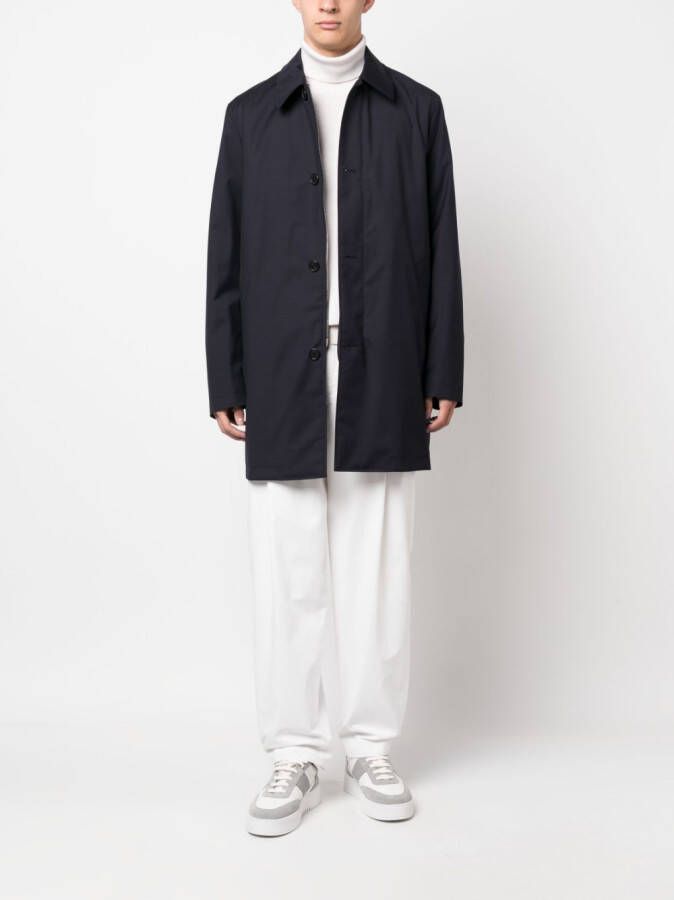 Paul Smith Trenchcoat met klassieke kraag Blauw