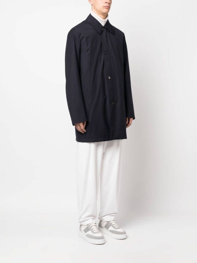Paul Smith Trenchcoat met klassieke kraag Blauw
