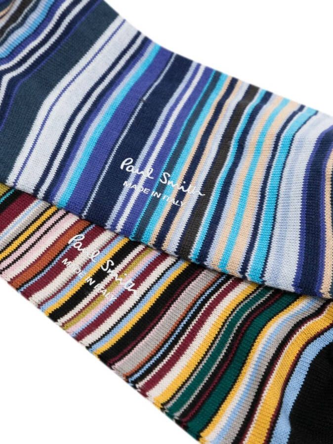 Paul Smith Gestreepte sokken Blauw