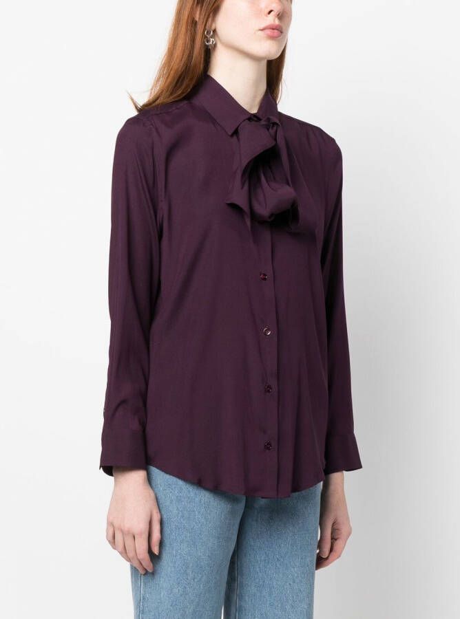 PAULA Blouse met sjaaldetail Paars