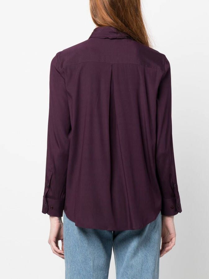 PAULA Blouse met sjaaldetail Paars