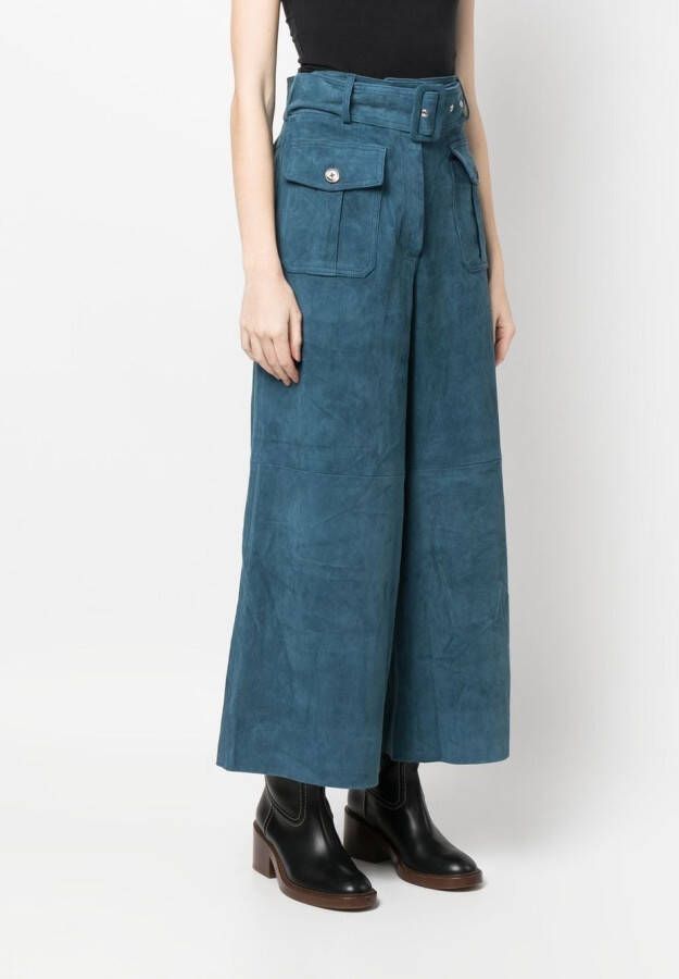 PAULA Broek met wijde pijpen Blauw