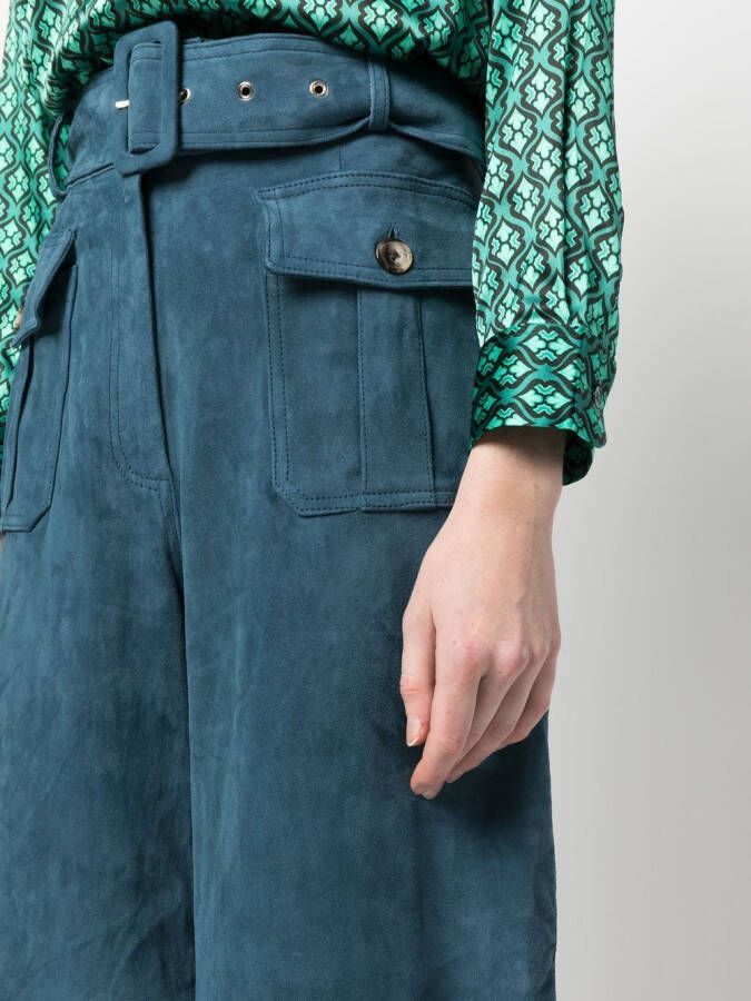 PAULA Broek met wijde pijpen Blauw