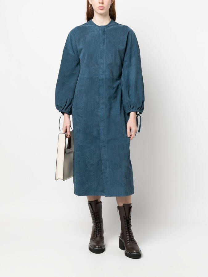 PAULA Midi-jurk met pofmouwen Blauw