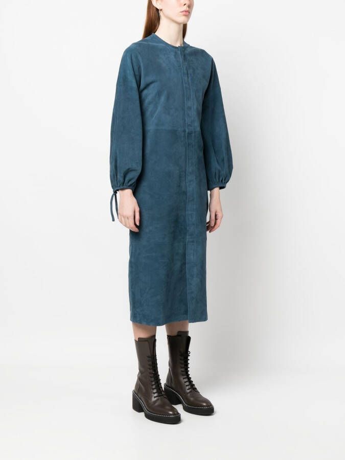 PAULA Midi-jurk met pofmouwen Blauw