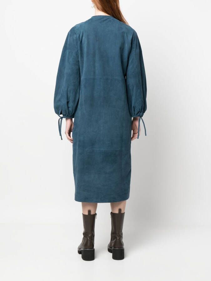 PAULA Midi-jurk met pofmouwen Blauw