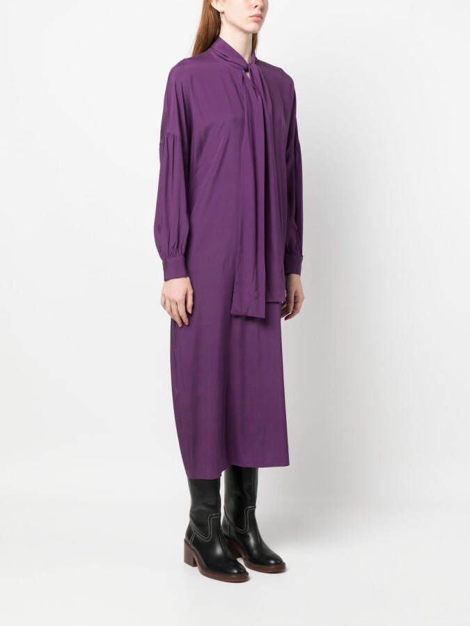 PAULA Midi-jurk met sjaaldetail Paars