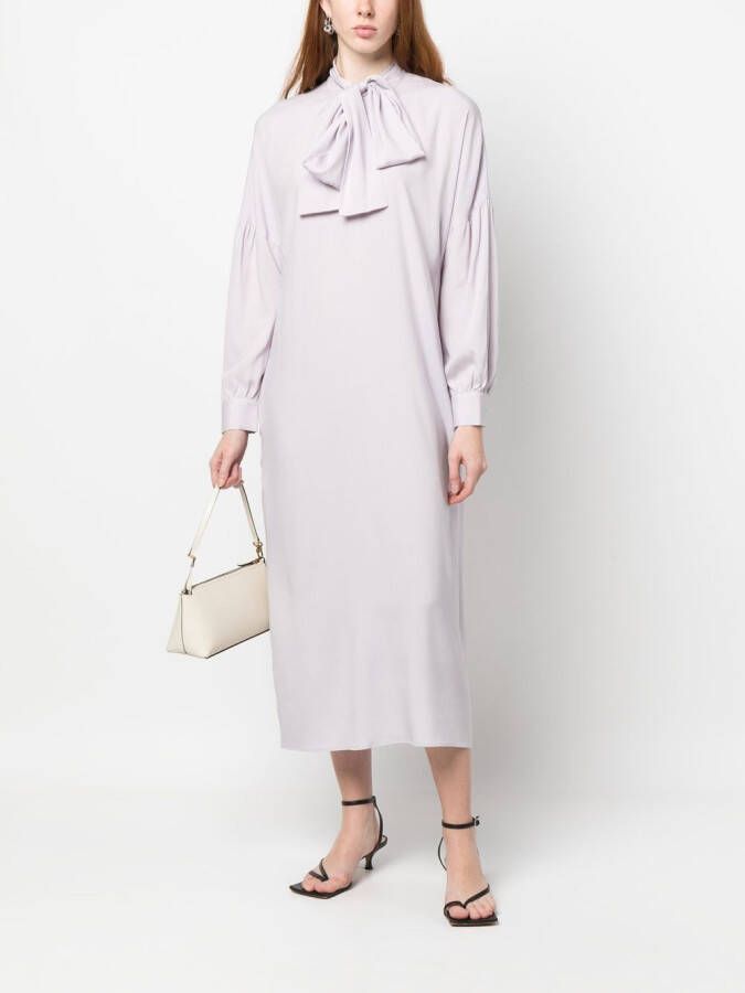 PAULA Midi-jurk met sjaaldetail Paars
