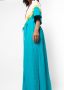 PAULA Maxi-jurk met vlakken Blauw - Thumbnail 5