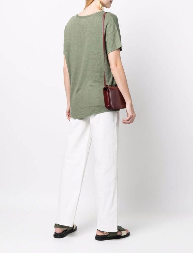 PAULA T-shirt met U-hals Groen