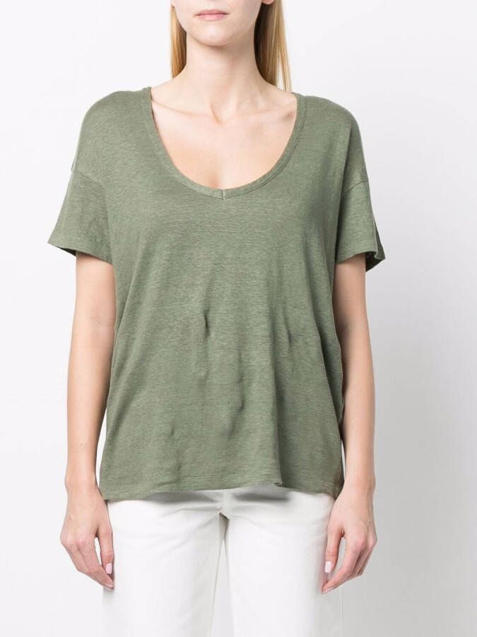 PAULA T-shirt met U-hals Groen