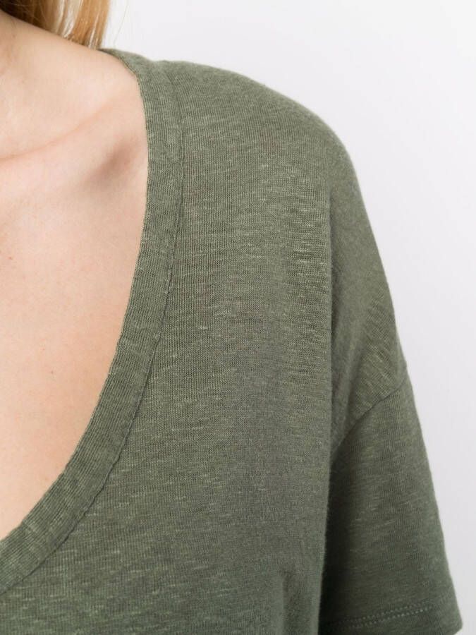 PAULA T-shirt met U-hals Groen