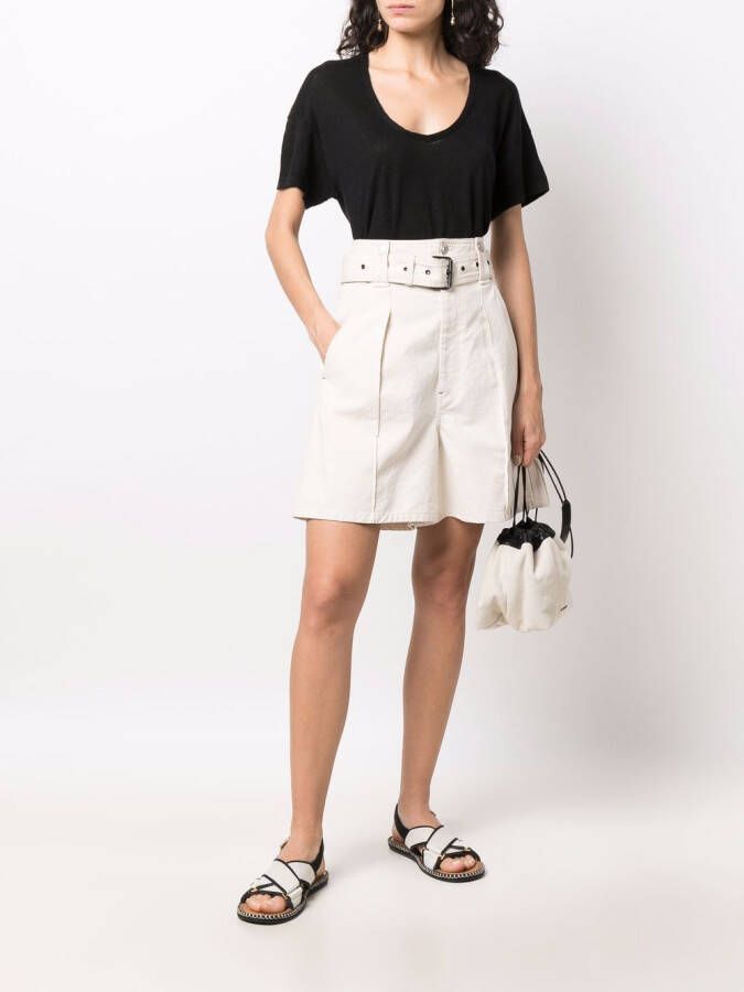 PAULA T-shirt met U-hals Zwart