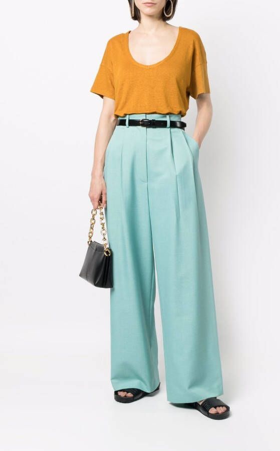 PAULA T-shirt met V-hals Geel