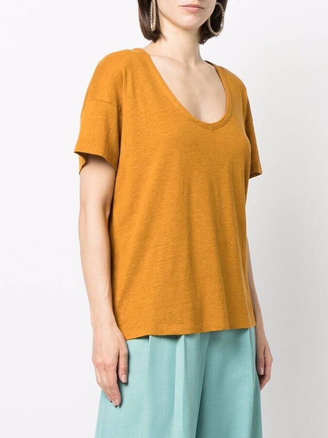 PAULA T-shirt met V-hals Geel