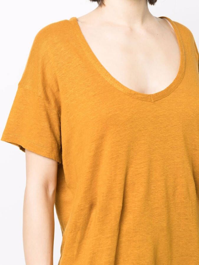 PAULA T-shirt met V-hals Geel