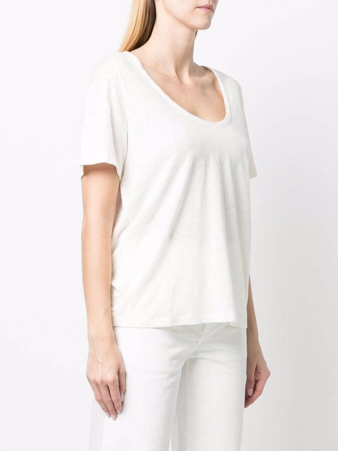 PAULA T-shirt met V-hals Wit