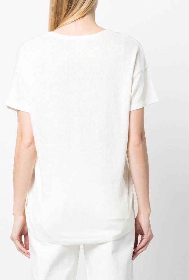 PAULA T-shirt met V-hals Wit