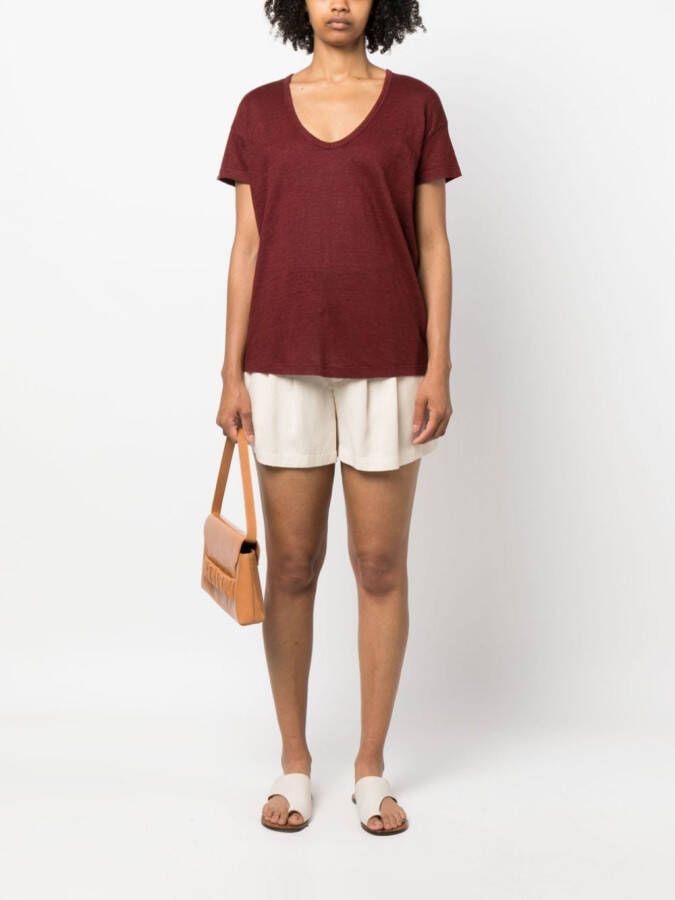 PAULA T-shirt met U-hals Bruin