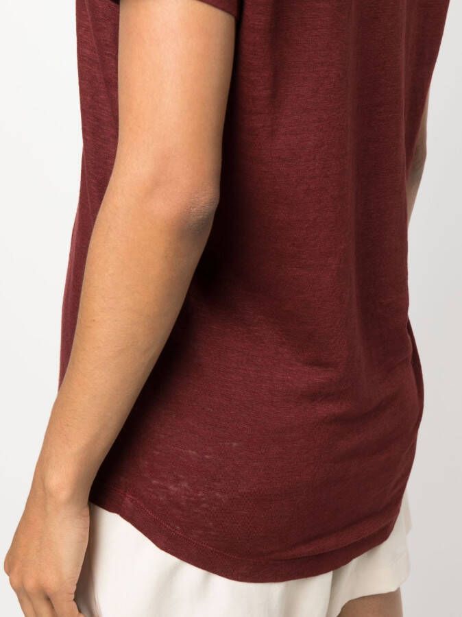 PAULA T-shirt met U-hals Bruin