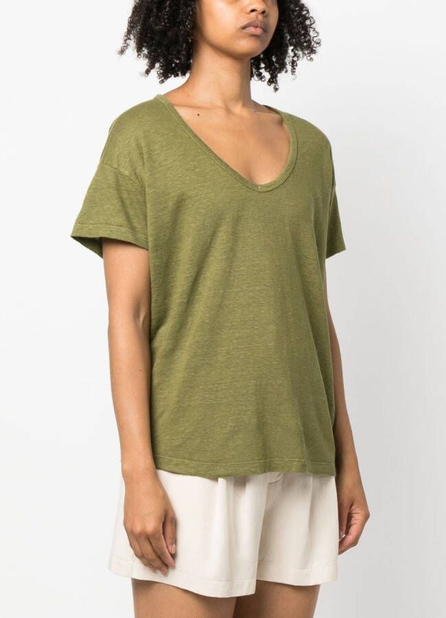 PAULA T-shirt met U-hals Groen