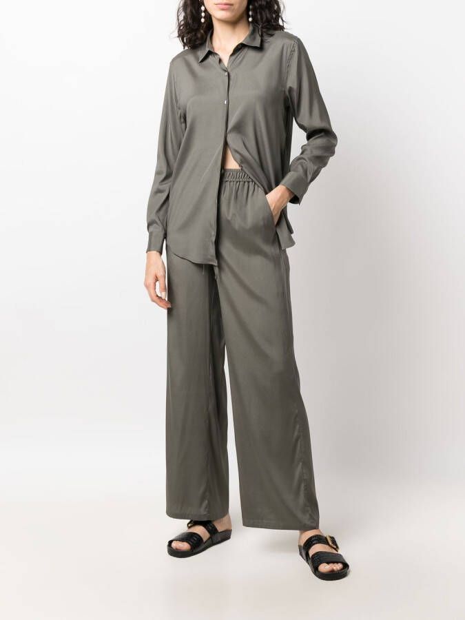 PAULA Zijden blouse Groen