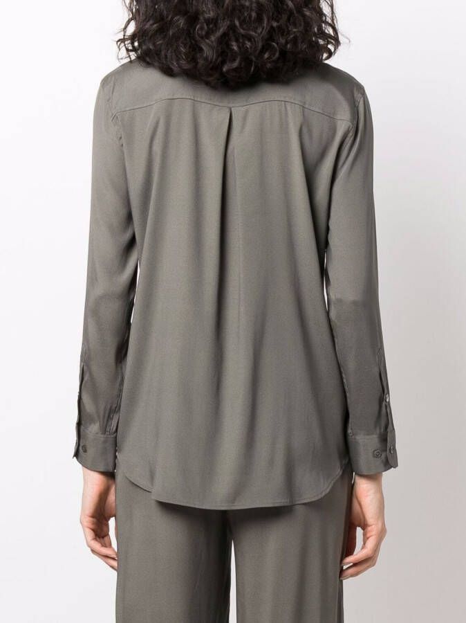 PAULA Zijden blouse Groen