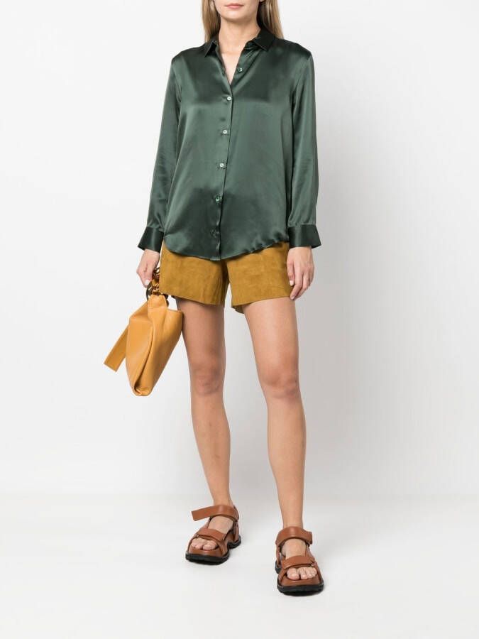 PAULA Zijden blouse Groen