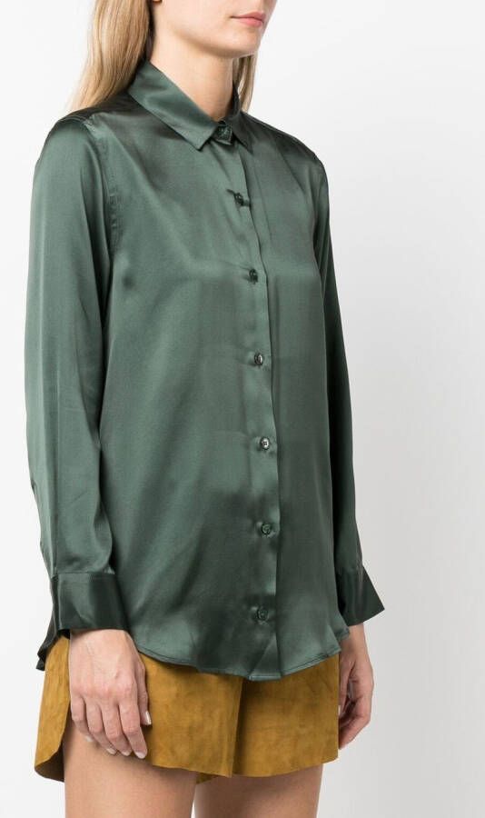 PAULA Zijden blouse Groen