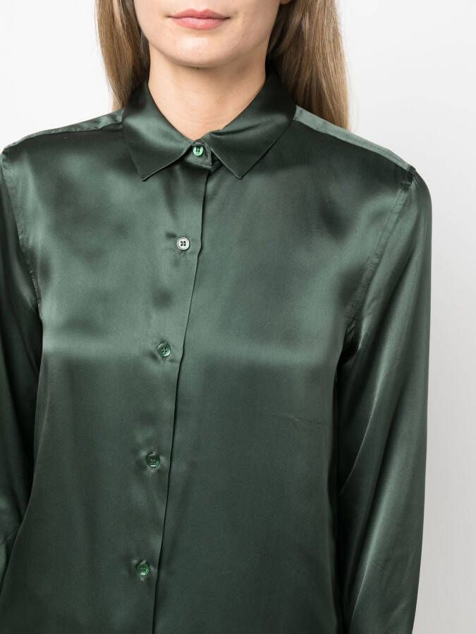 PAULA Zijden blouse Groen