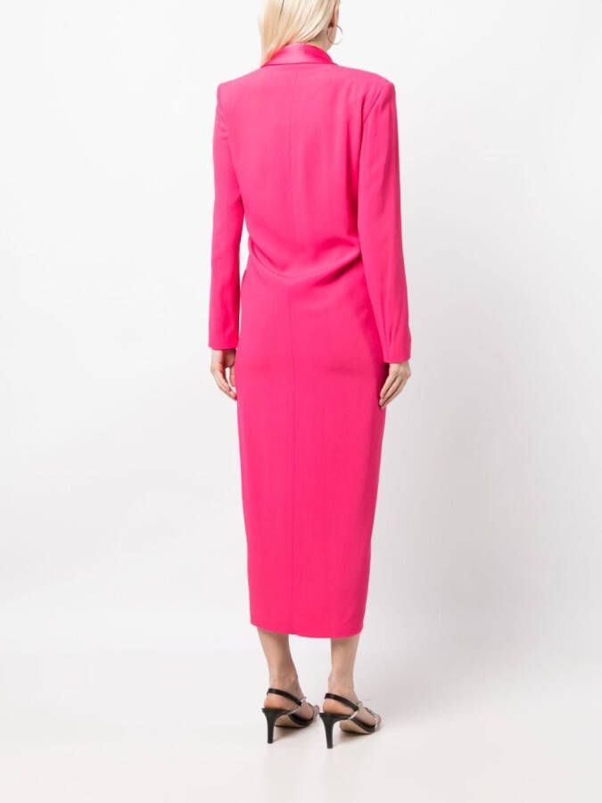 Paule Ka Gedrapeerde midi-jurk Roze