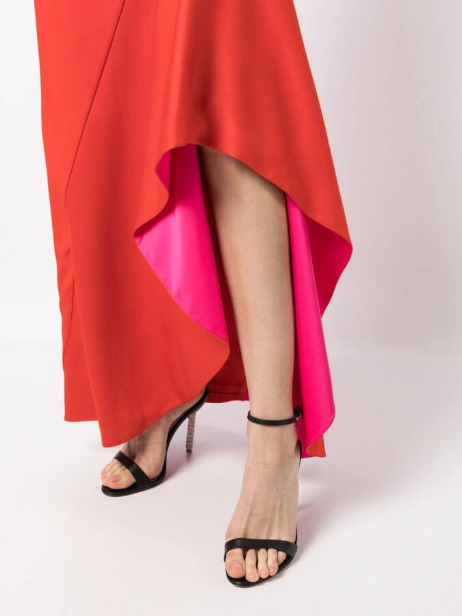 Paule Ka Maxi-jurk met contrasterende voering Oranje