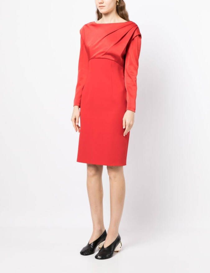 Paule Ka Midi-jurk met gedrapeerd detail Rood