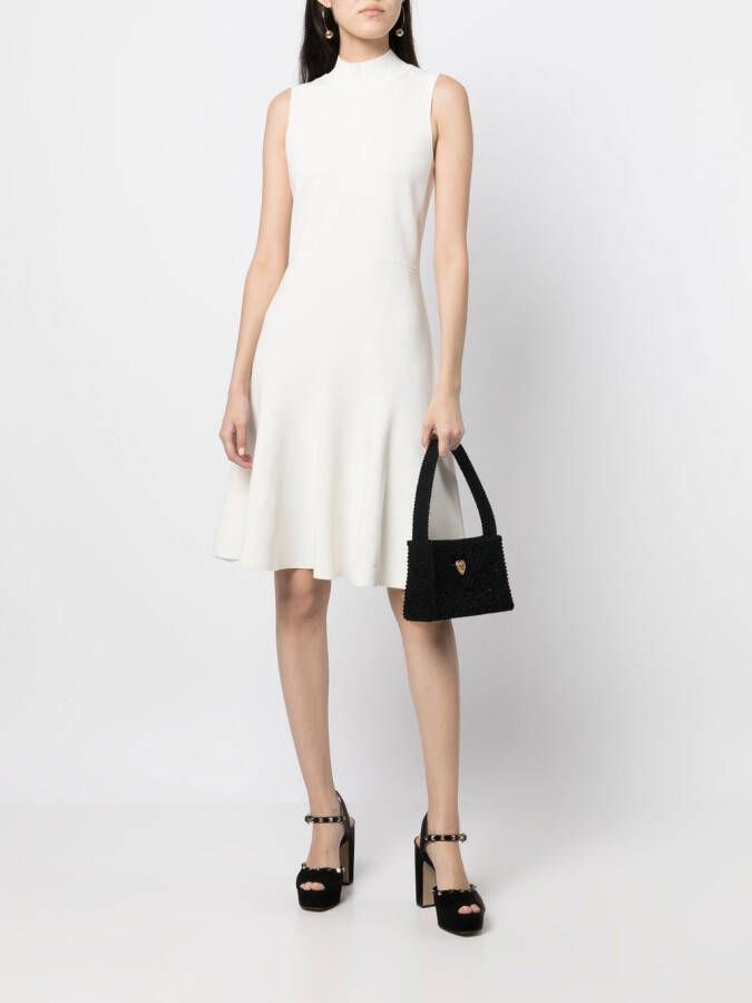 Paule Ka Midi-jurk met geplooide rok Wit