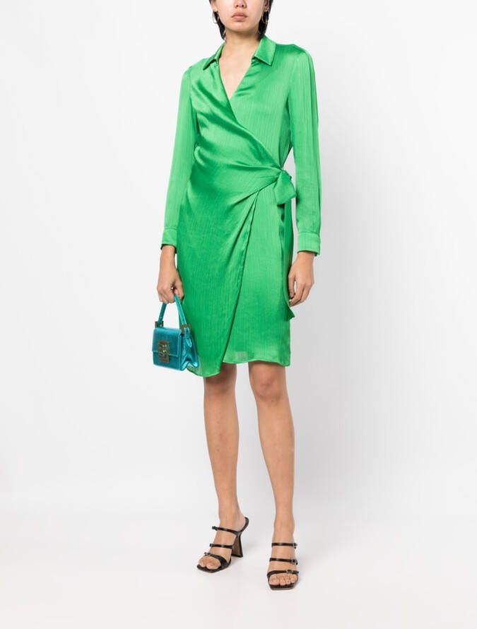 Paule Ka Midi-jurk met striksluiting aan de zijkant Groen