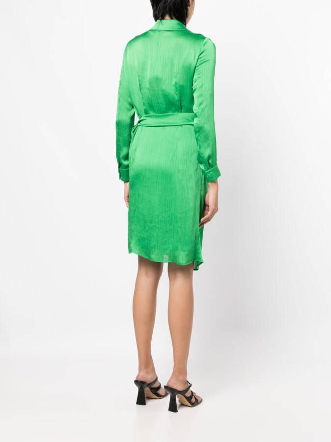 Paule Ka Midi-jurk met striksluiting aan de zijkant Groen