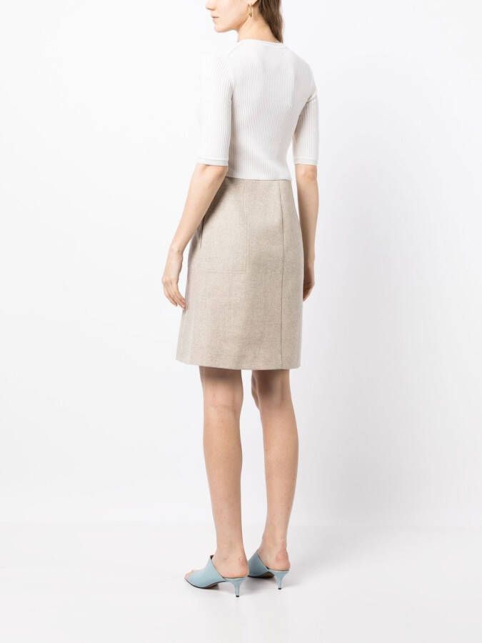 Paule Ka Mini-jurk met kant Wit