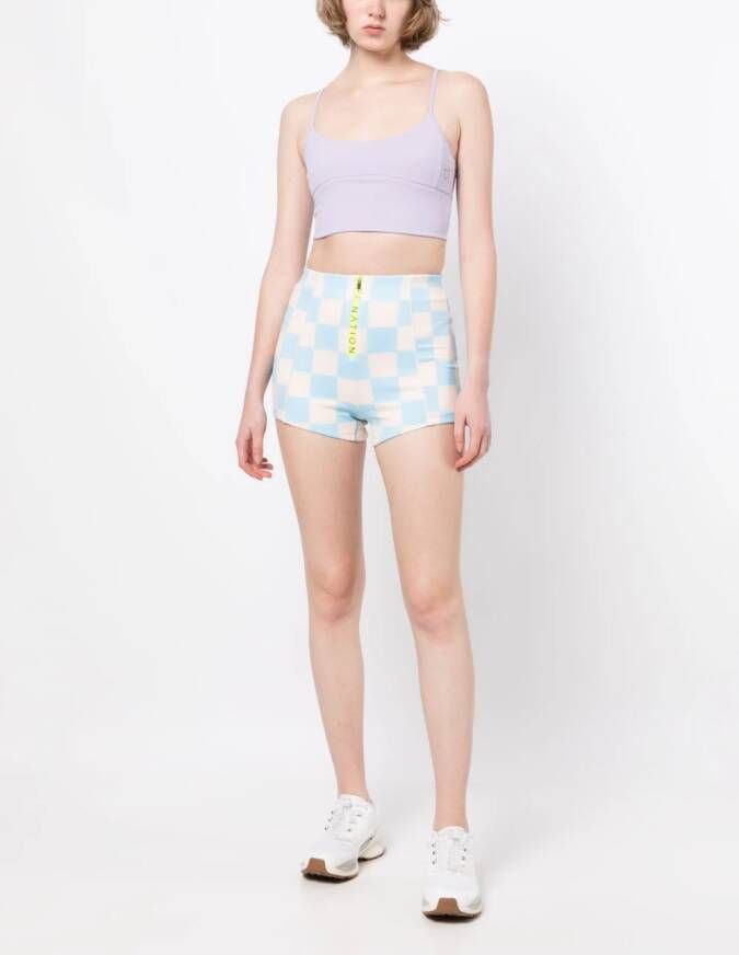 P.E Nation Geruite shorts Blauw