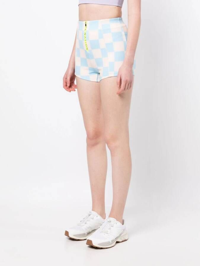 P.E Nation Geruite shorts Blauw