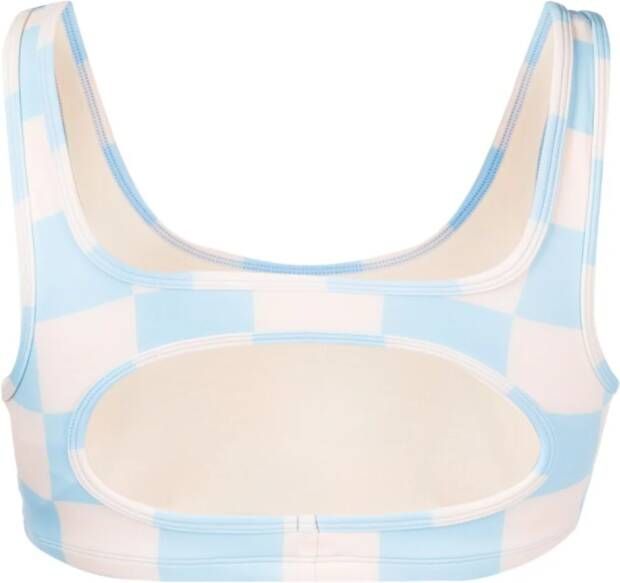 P.E Nation Geruite sport-bh Blauw