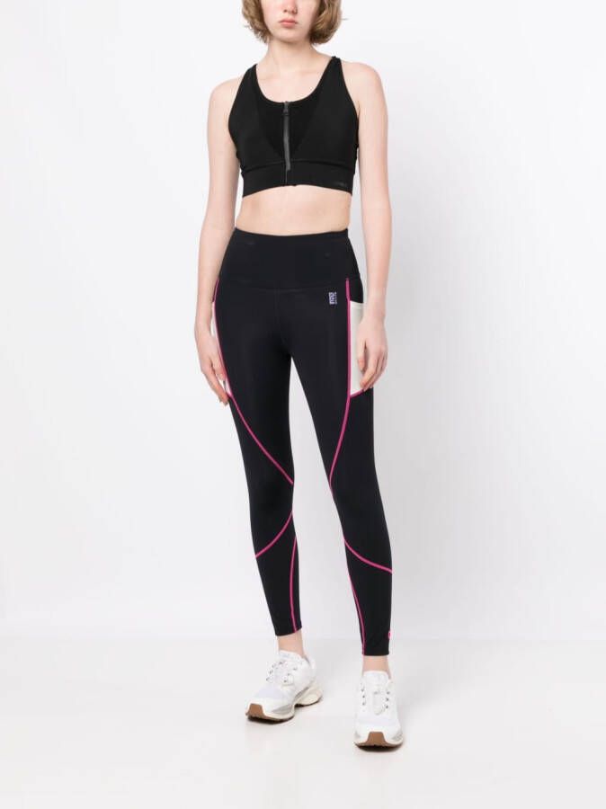 P.E Nation Legging met contrasterend stiksel Zwart