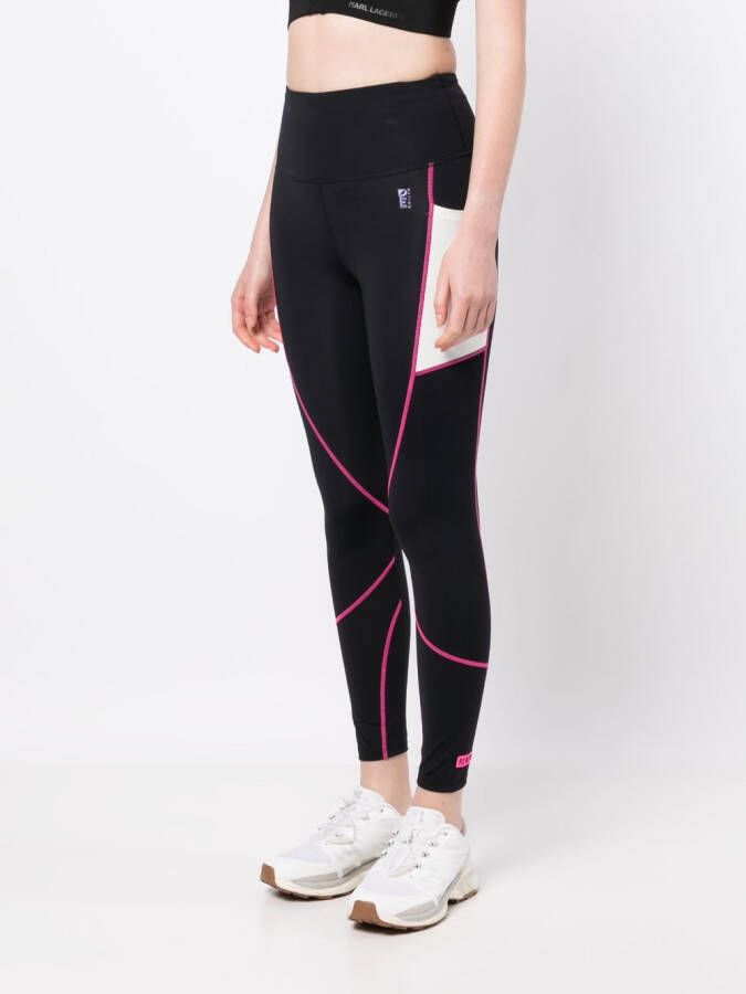P.E Nation Legging met contrasterend stiksel Zwart